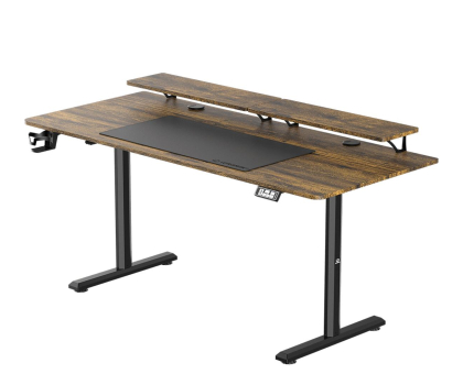 Biurko gamingowe Ultradesk HIGHLANDER XXL Elektryczna regulacja Brązowe